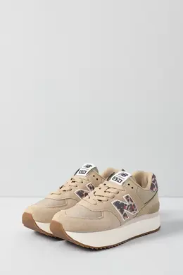 New Balance: Бежевые кроссовки 