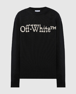 Off-White: Чёрный свитер 