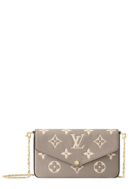 LOUIS VUITTON: Бежевый клатч 