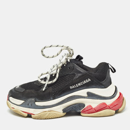 Balenciaga: Чёрные кроссовки  Triple S