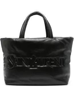 Saint Laurent: Чёрная сумка-шоппер 