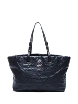 CHANEL Pre-Owned: Чёрная сумка-шоппер 