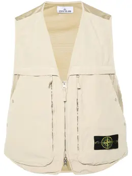 Stone Island: Бежевый жилет  Compass