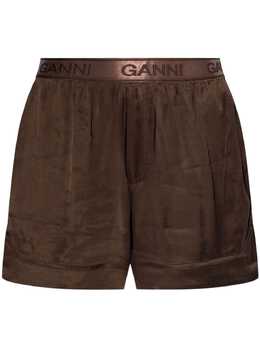 GANNI: Коричневые шорты 