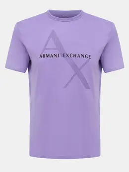 Armani Exchange: Фиолетовая футболка 