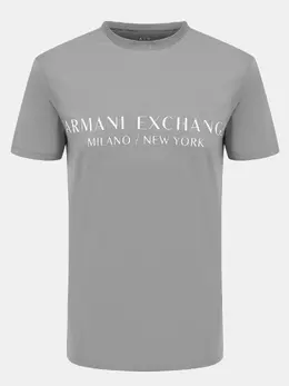 Armani Exchange: Серая футболка 