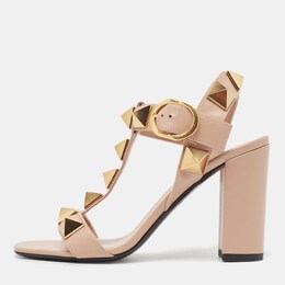 Valentino: Розовые сандалии  Roman Stud