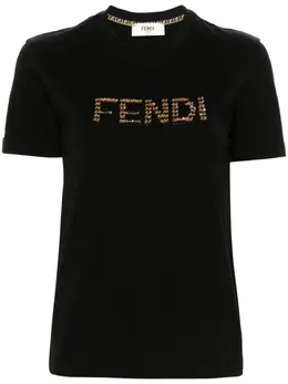 FENDI: Футболка с блёстками 