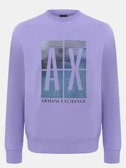 Armani Exchange: Фиолетовый свитшот 