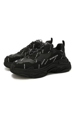 Balenciaga: Чёрные кроссовки  Triple S