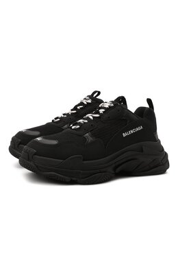 Balenciaga: Чёрные кроссовки  Triple S