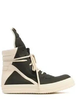 RICK OWENS: Зелёные кроссовки  Geobasket