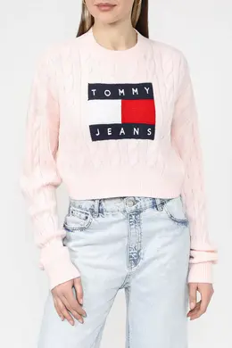 Tommy Jeans: Розовый свитер 