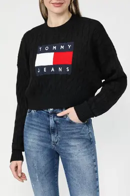 Tommy Jeans: Чёрный свитер 