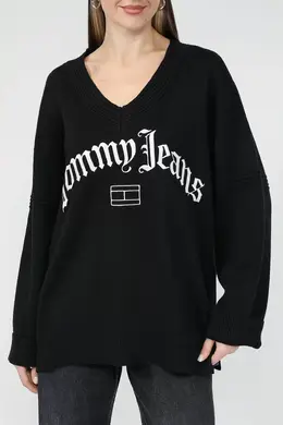 Tommy Jeans: Чёрный свитер 