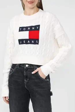 Tommy Jeans: Белый свитер 