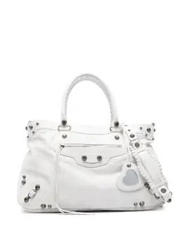 Balenciaga: Белая сумка-шоппер 