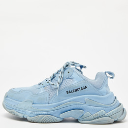 Balenciaga: Голубые кроссовки  Triple S