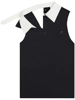 Courrèges: Чёрное поло 