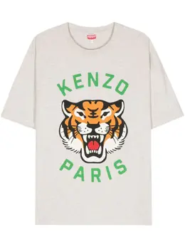 Kenzo: Светлая футболка  Tiger