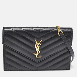 Saint Laurent Paris: Чёрный кошелёк  Monogram Envelope