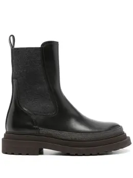 Brunello Cucinelli: Чёрные ботинки  Monili