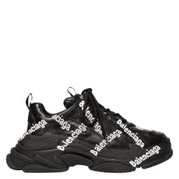 Balenciaga: Чёрные кроссовки  Triple S