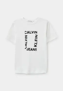 Calvin Klein Jeans: Белая футболка 