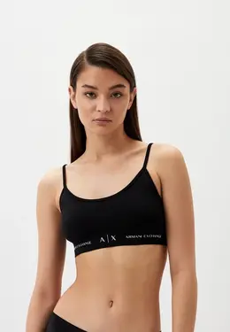 Armani Exchange: Чёрный бюстгальтер 