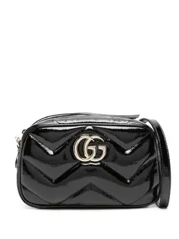 Gucci: Чёрная сумка  GG Marmont