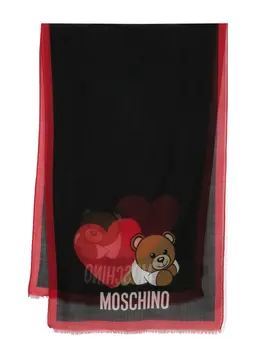 Moschino: Шарф  Teddy Bear с принтом