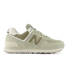 New Balance: Зелёные кроссовки  574
