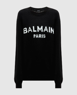 Balmain: Чёрный свитер 