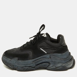 Balenciaga: Чёрные кроссовки  Triple S