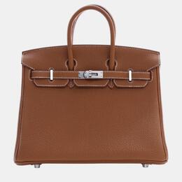 Hermes: Коричневая сумка-шоппер  Birkin 25