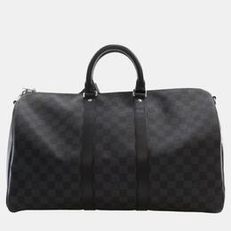 Louis Vuitton: Чёрная сумка  Keepall