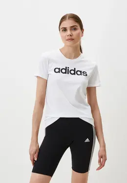 adidas: Белая футболка 