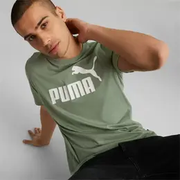 PUMA: Зелёная футболка  Ess