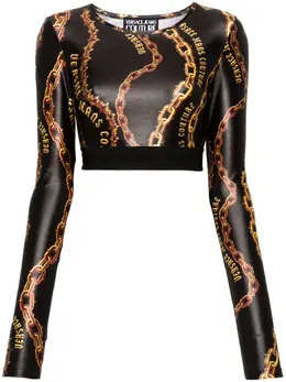 Versace Jeans Couture: Чёрный топ 