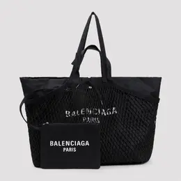 Balenciaga: Чёрная сумка-шоппер 