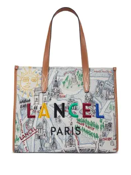 Lancel: Коричневая сумка-шоппер 