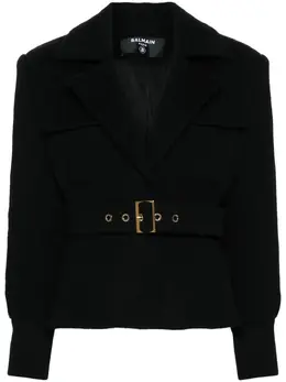 Balmain: Чёрная куртка 