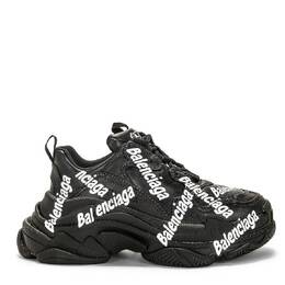 Balenciaga: Чёрные кроссовки  Triple S