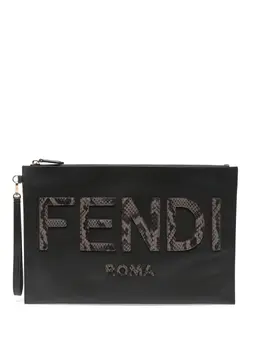 FENDI: Тёмный клатч 