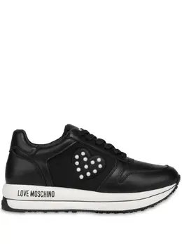 Love Moschino: Чёрные кроссовки 