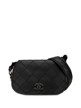 CHANEL Pre-Owned: Чёрная сумка через плечо 