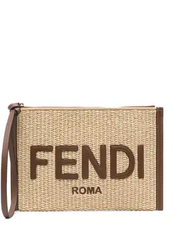 FENDI: Бежевый клатч 