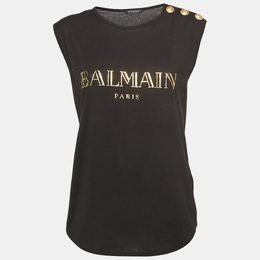 Balmain: Чёрная майка 