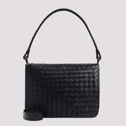 Bottega Veneta: Чёрная сумка  Intrecciato