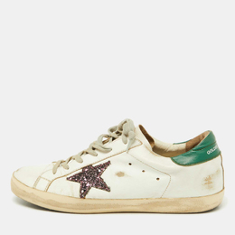 Golden Goose: Зелёные кроссовки  Superstar